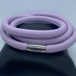Endless Lavender Leather Bracelet .925 Ster Silver Magnetic Clasp